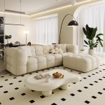 Sofa Vải Lông Cừu Phong Cách Bắc Âu KPN1023