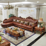Sofa Góc Nhập Khẩu Tân Cổ Điển Da Bò KPN1287