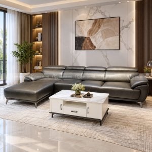 Sofa Da Bò Góc Ý KPN1331