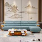Sofa Da Gỗ Mun Kiểu Ý KPN1473
