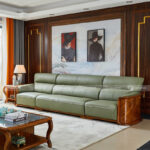 Sofa Băng Da Gỗ Mun Nguyên Khối KPN1463