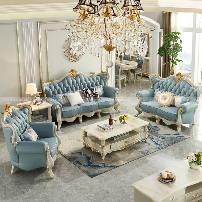 Sofa Da Tân Cổ Điển Cao Cấp KPN1439
