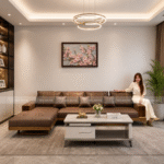 Sofa Gỗ Sồi Sang Trọng Cho Phòng Khách KPN1570