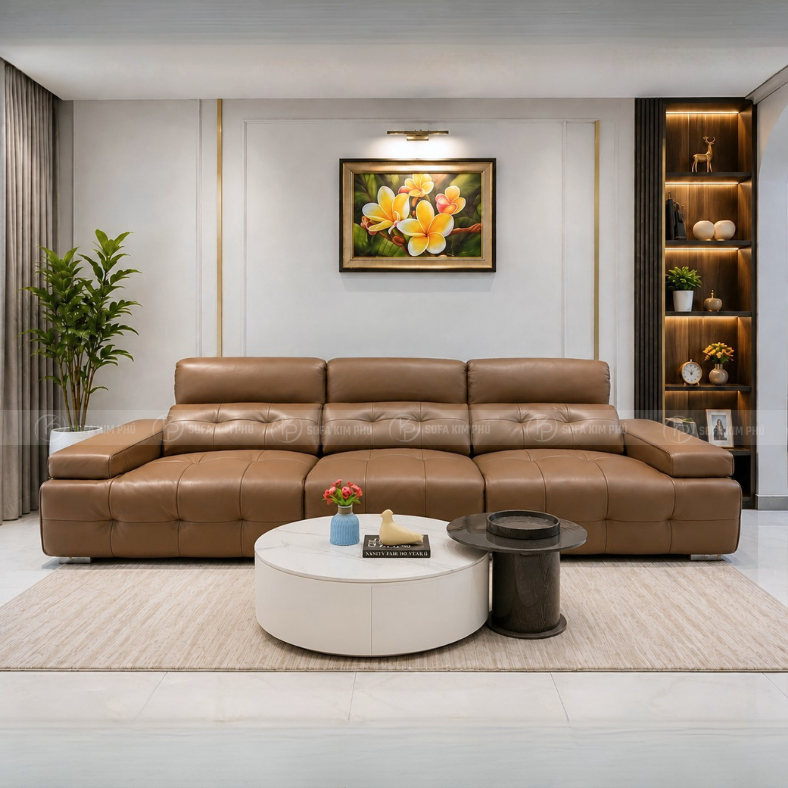 Sofa Băng Hiện Đại Da Bò Ý Nhập Khẩu KPN1653