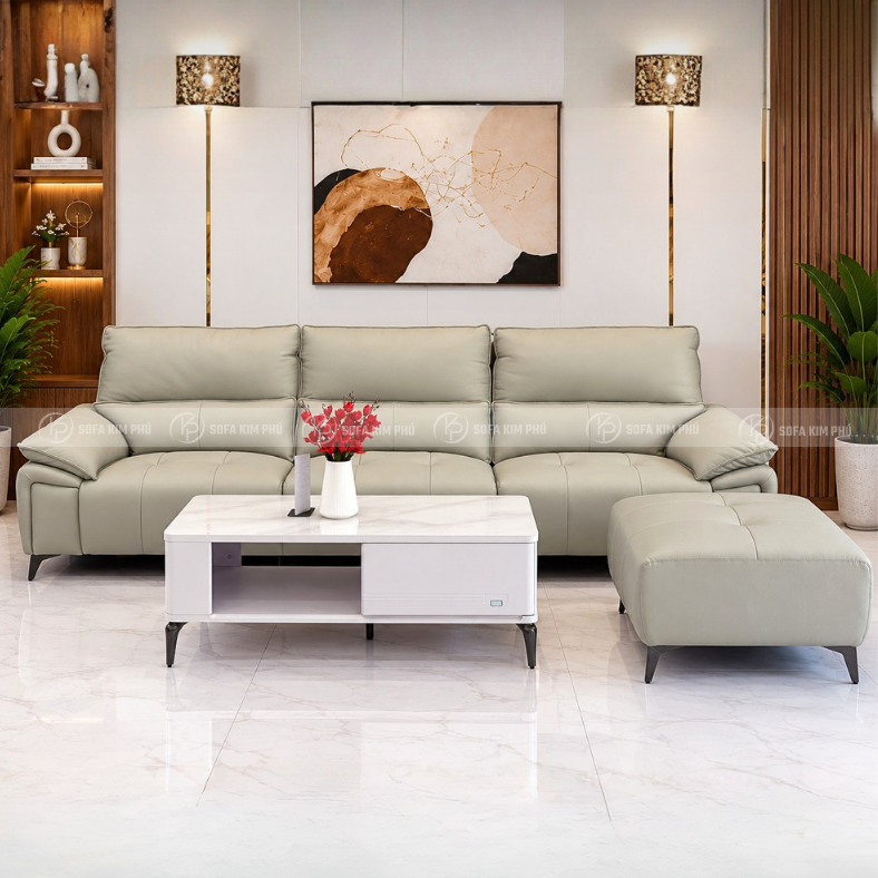 Sofa Băng Da Bò Ý Sang Trọng Hiện Đại KPN1658